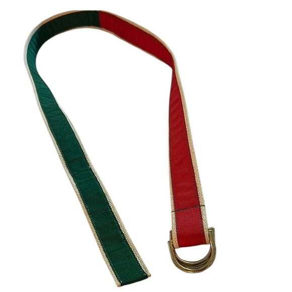 Allyn Red and Green Belt with Gold bucket 40 inches long size large - Picture 1 of 6